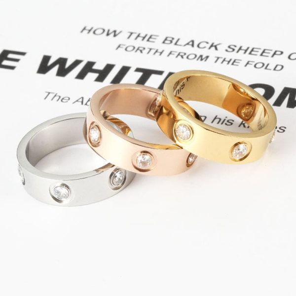 18K Love Wedding Eight Diamonds Ring - 图片 10