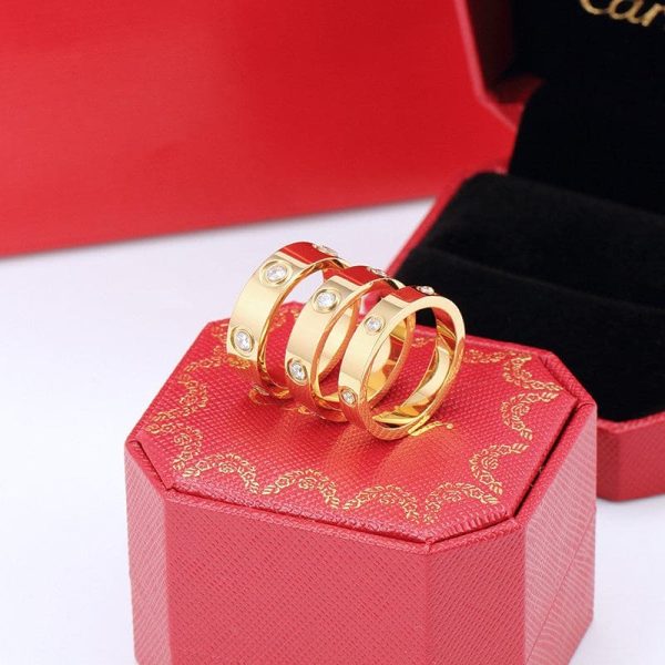 18K Love Wedding Six Diamonds Ring - 图片 3