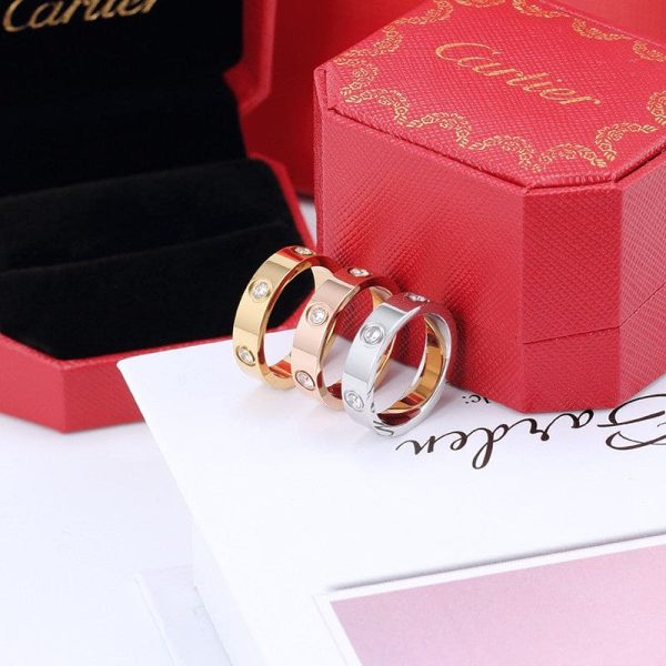 18K Love Wedding Eight Diamonds Ring - 图片 3