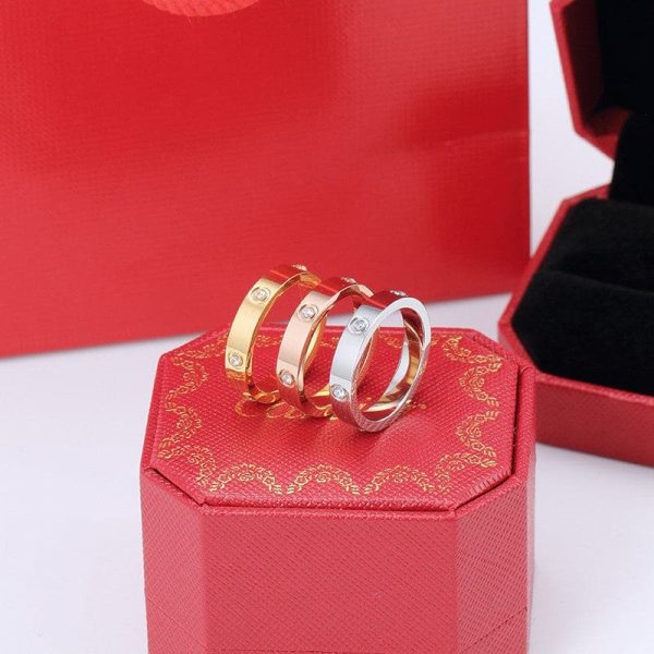 18K Love Wedding Six Diamonds Ring - 图片 3