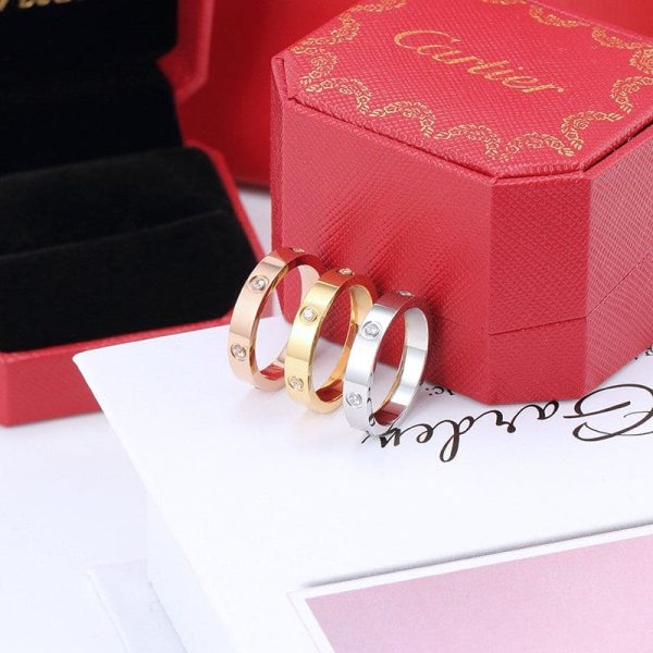 18K Love Wedding Six Diamonds Ring - 图片 6