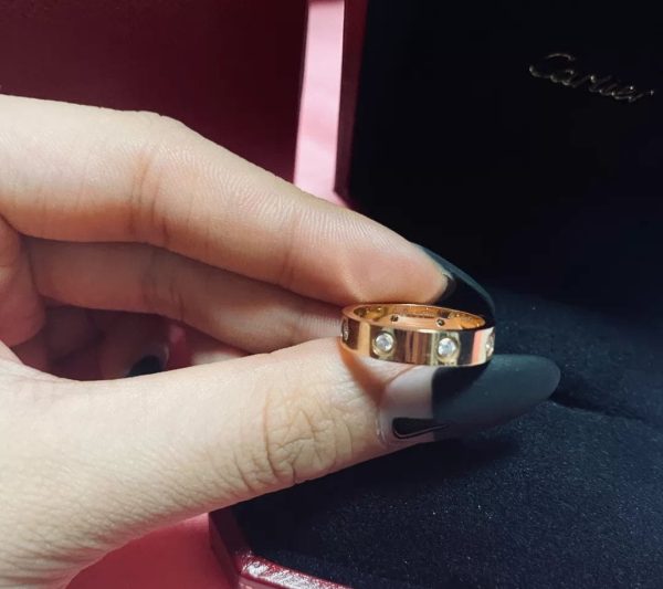 18K Love Wedding Eight Diamonds Ring - 图片 5