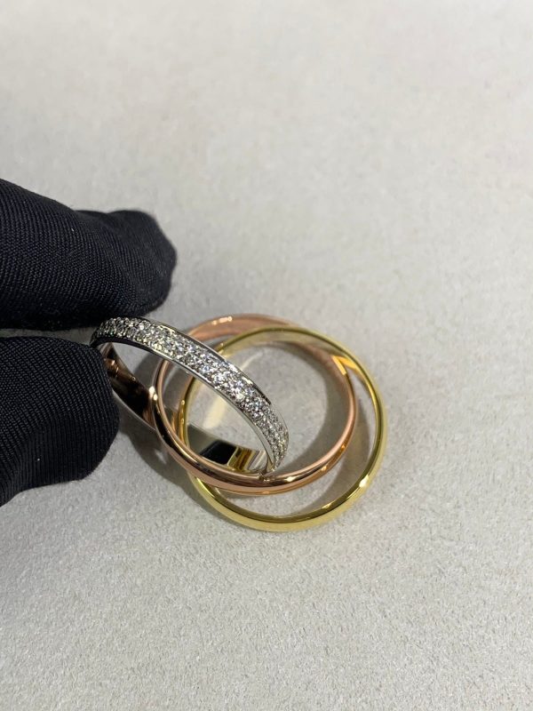 18K Trinity Pave Diamond Ring - 图片 9