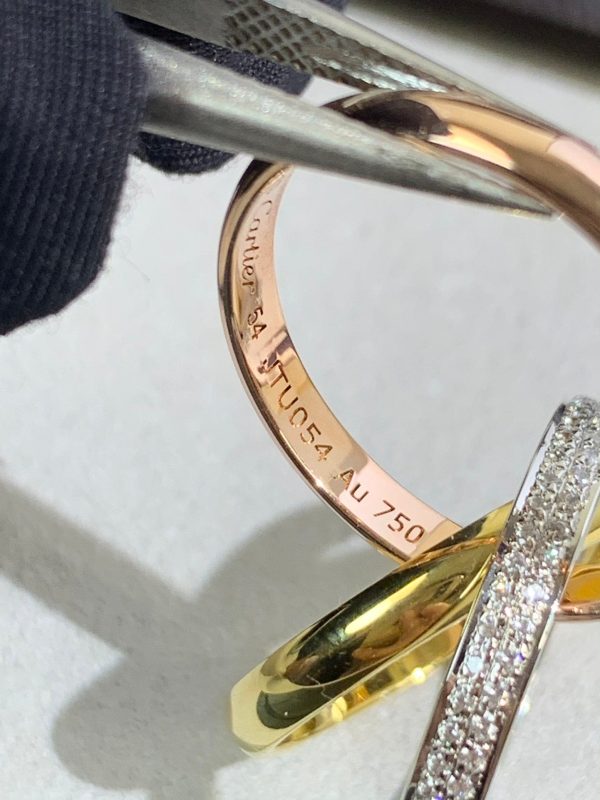 18K Trinity Pave Diamond Ring - 图片 4