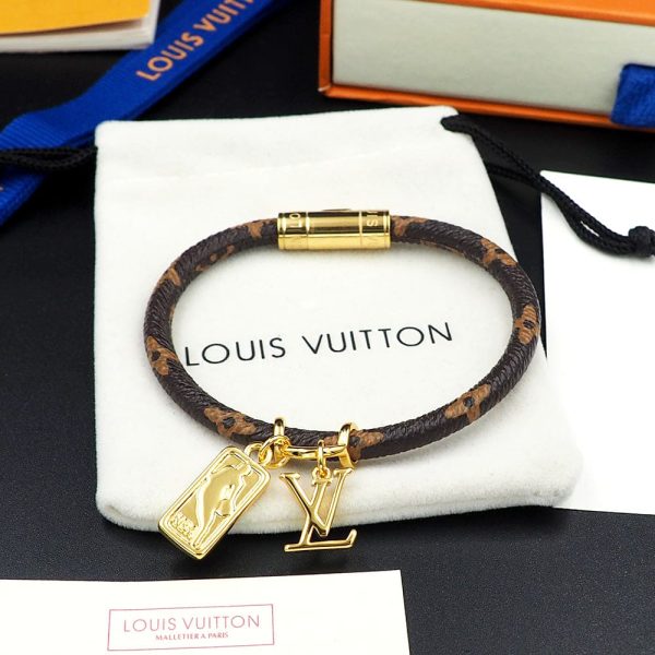 18K Louis NBA Hang It Leather Bracelet - 图片 3