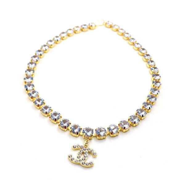 18K CC Crystals Chain Necklace