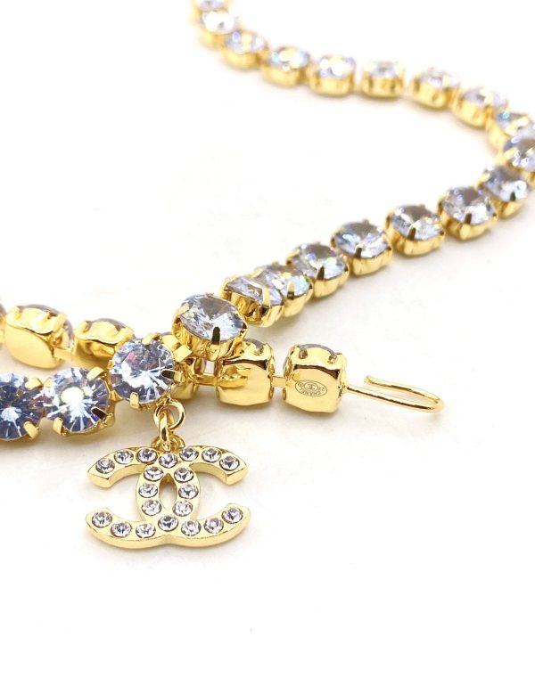 18K CC Crystals Chain Necklace - Image 4