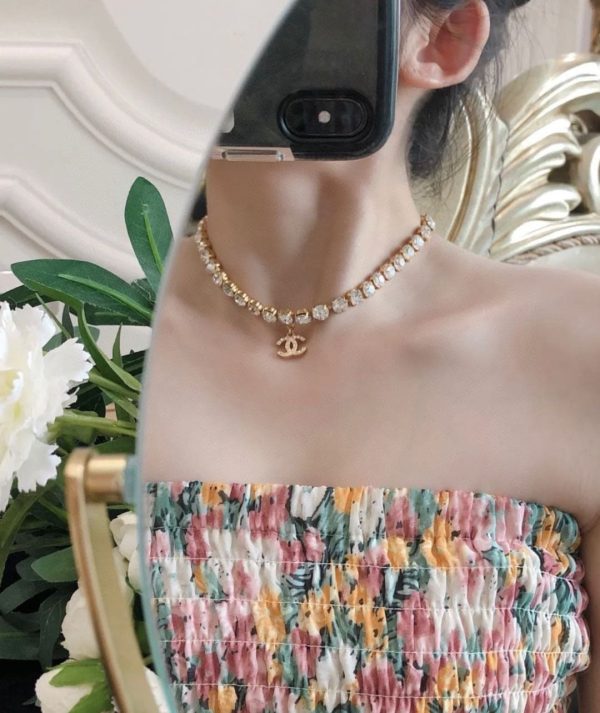 18K CC Crystals Chain Necklace - Image 3
