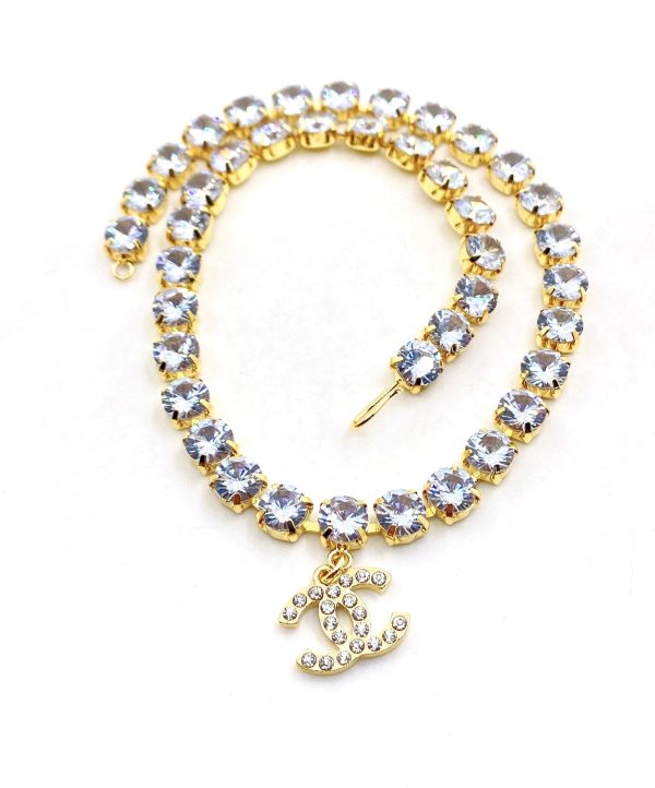 18K CC Crystals Chain Necklace - Image 5