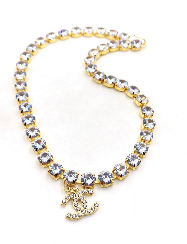 18K CC Crystals Chain Necklace - Image 6