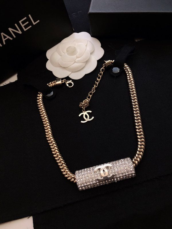 18K CC Diamonds Chain Necklace - Image 4