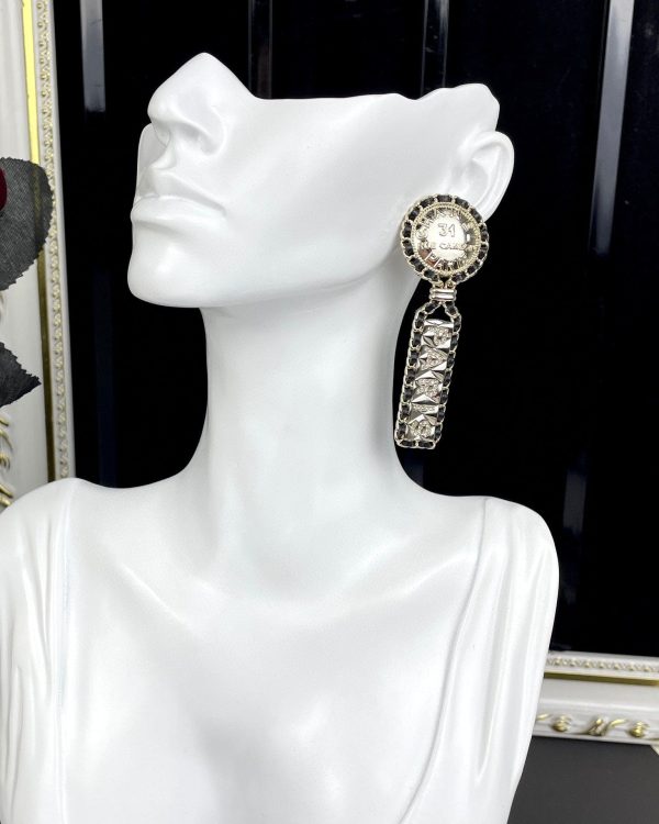 18K CC Leather Earrings - 图片 2