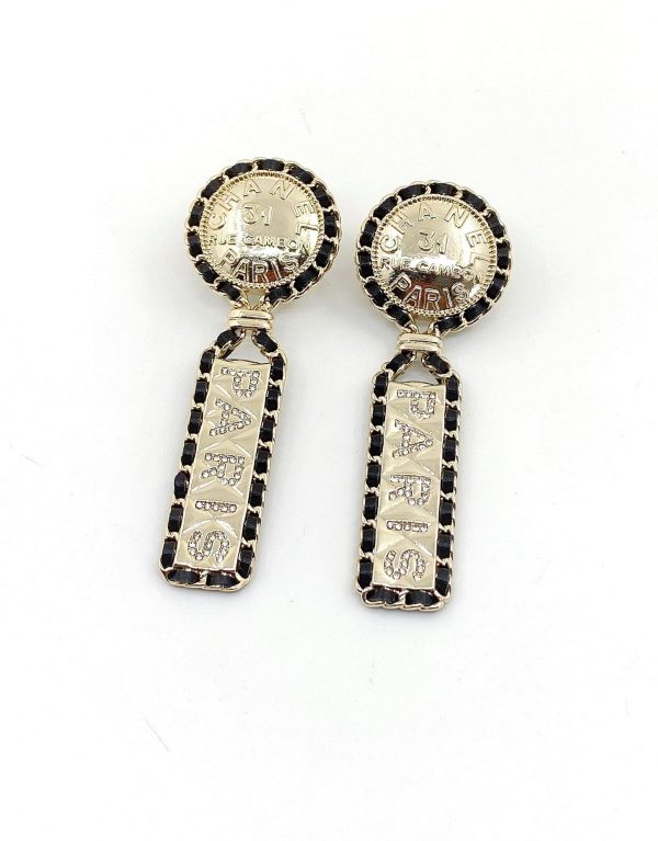 18K CC Leather Earrings - 图片 4