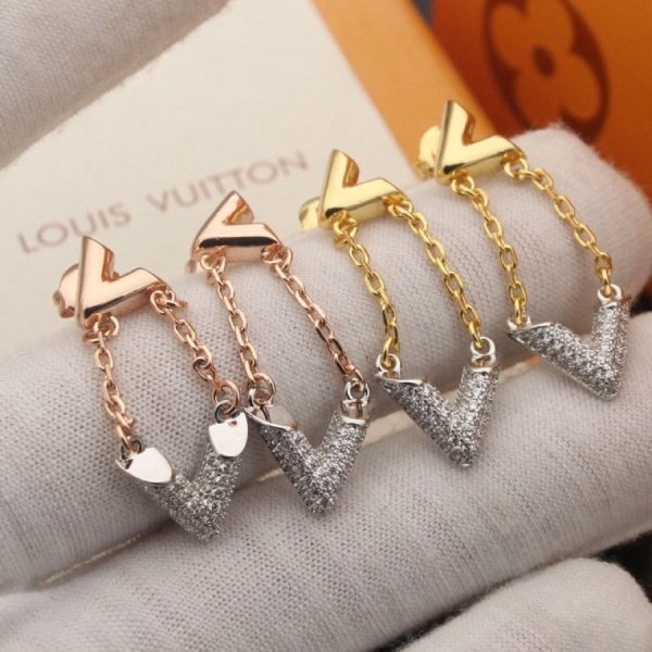 18k Louis Volt Upside Down Earrings - 图片 2