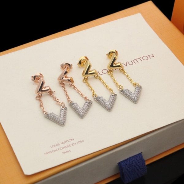 18k Louis Volt Upside Down Earrings - 图片 3