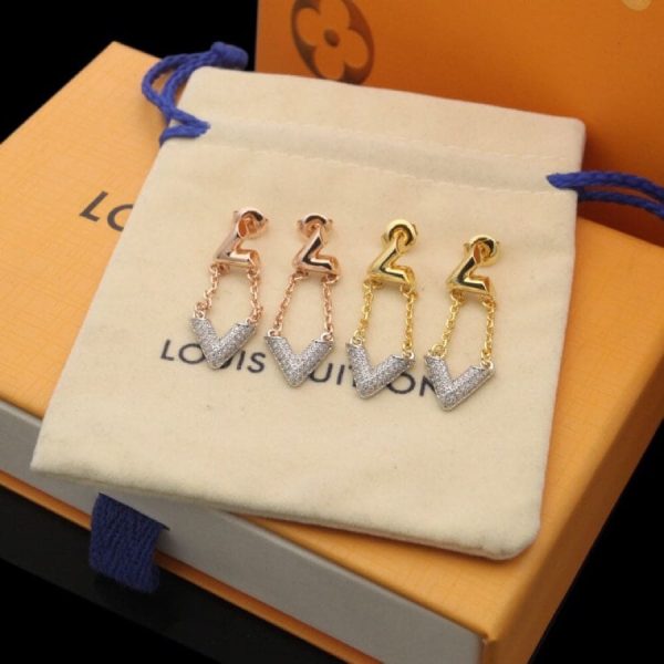 18k Louis Volt Upside Down Earrings - 图片 5