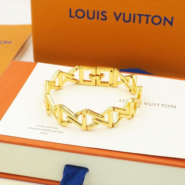18K Louis Volt Curb Chain Large Bracelet - 图片 4