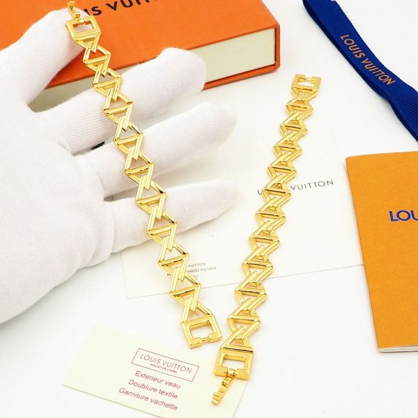 18K Louis Volt Curb Chain Large Bracelet - 图片 8