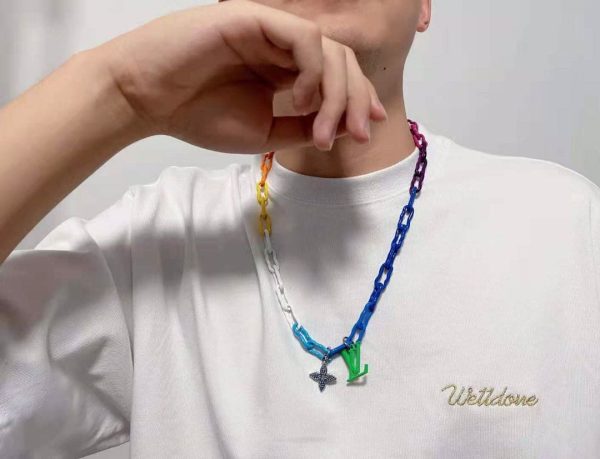18K Louis Rainbow Ceramic Chain Necklace - 图片 4