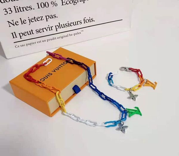 18K Louis Rainbow Ceramic Chain Necklace - 图片 5