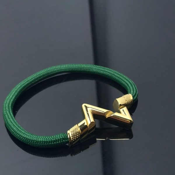 18K Louis Volt Upside Down Play Green Bracelet - 图片 3