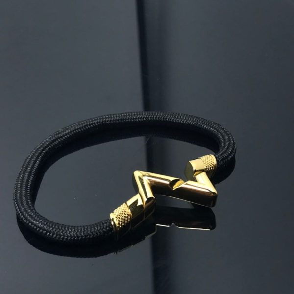 18K Louis Volt Upside Down Play Black Bracelet - 图片 3