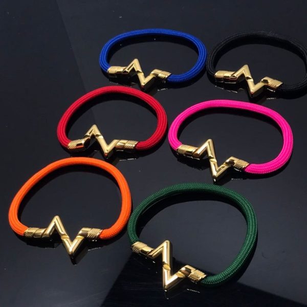 18K Louis Volt Upside Down Play Black Bracelet - 图片 4