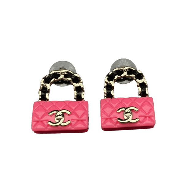 18K Classic Pink CC Bag Earrings