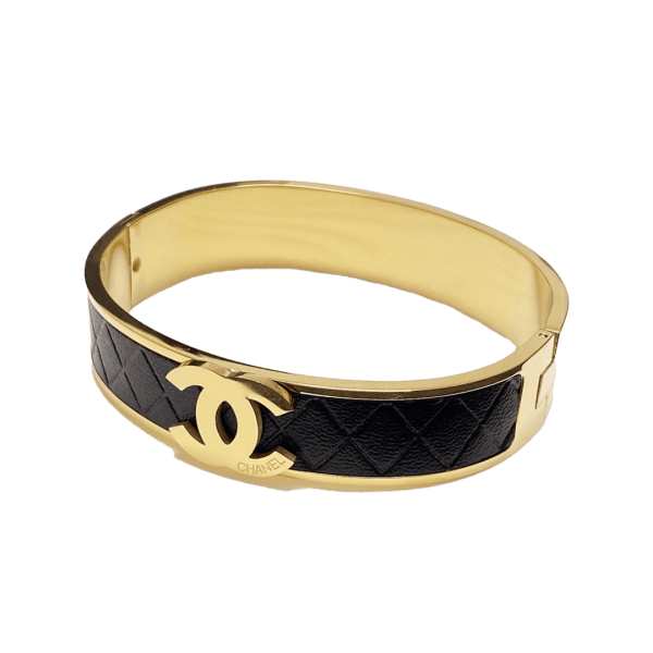 18K CC Cuff & Leather Bracelet