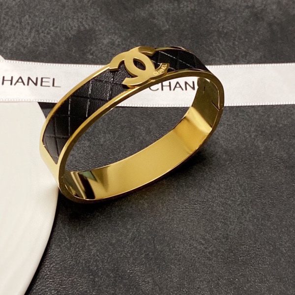 18K CC Cuff & Leather Bracelet - 图片 6