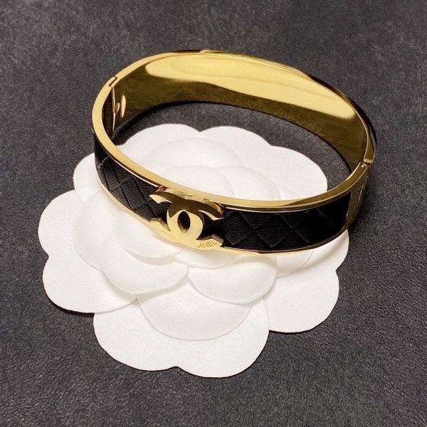 18K CC Cuff & Leather Bracelet - 图片 7