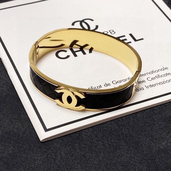 18K CC Cuff & Leather Bracelet - 图片 8