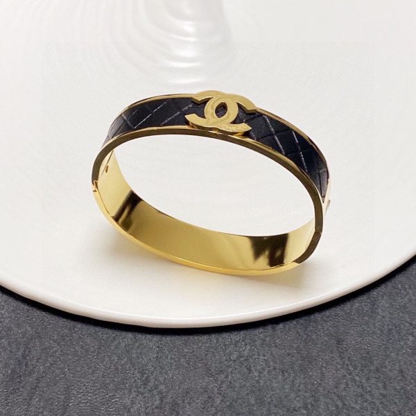 18K CC Cuff & Leather Bracelet - 图片 9