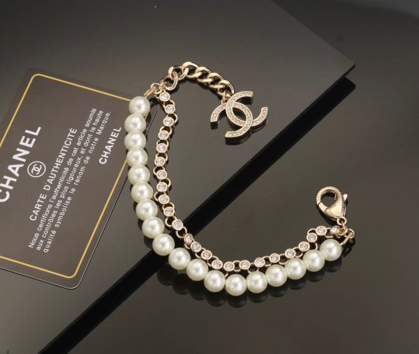 18K Pearls CC Chain Bracelet - 图片 4