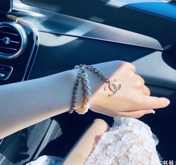 18K Pearls CC Chain Bracelet - 图片 3