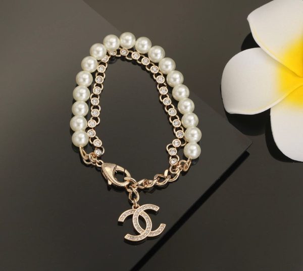 18K Pearls CC Chain Bracelet - 图片 2