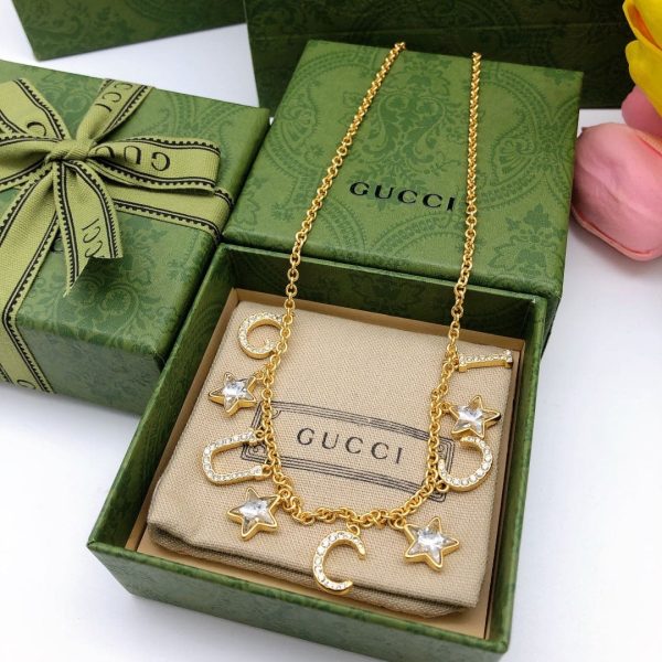 18K Double G Script Necklace - 图片 8