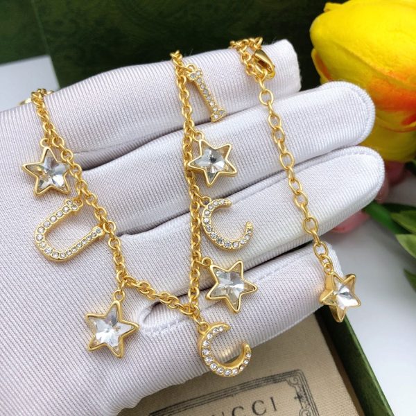 18K Double G Script Necklace - 图片 5