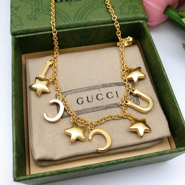 18K Double G Script Necklace - 图片 6