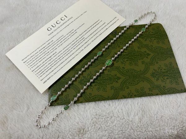 Double G Interlocking G Green Necklace - Image 4