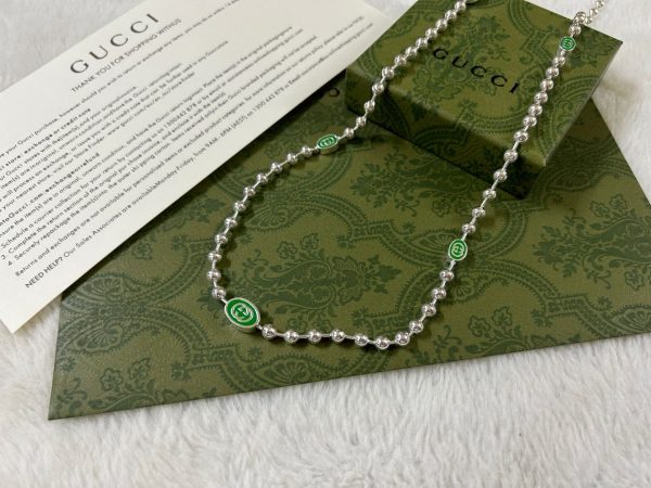 Double G Interlocking G Green Necklace - Image 5