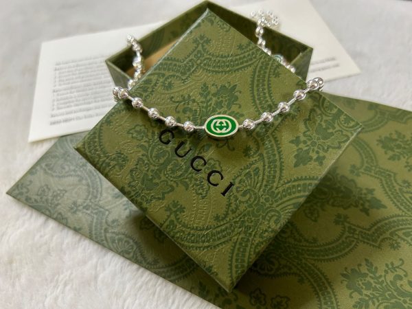 Double G Interlocking G Green Necklace - Image 6