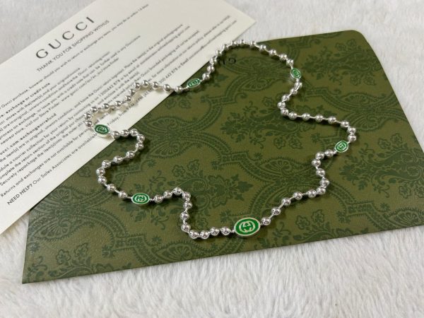 Double G Interlocking G Green Necklace - Image 7