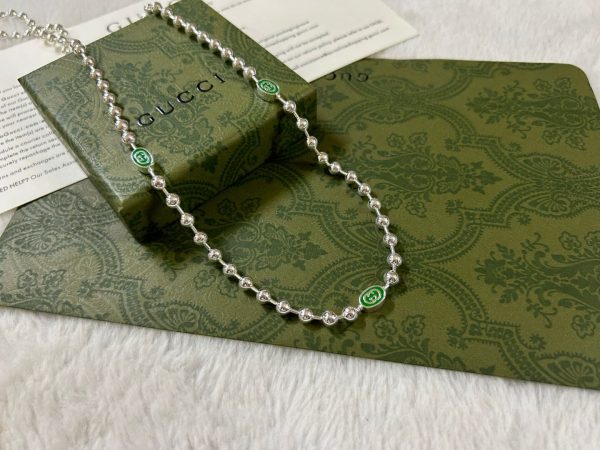 Double G Interlocking G Green Necklace - Image 10