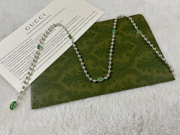 Double G Interlocking G Green Necklace - Image 11