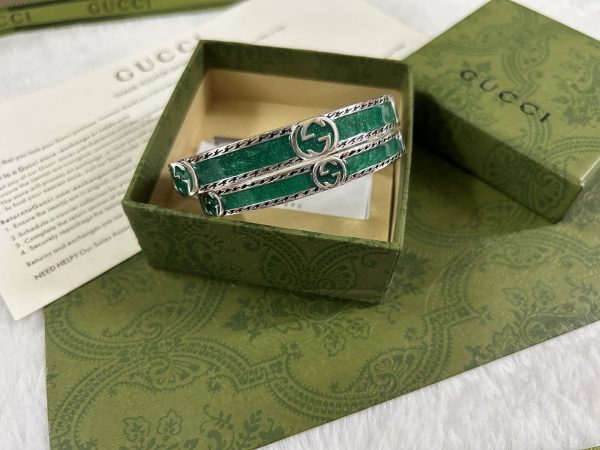 Double G Interlocking G Bangle Bracelet - Image 3