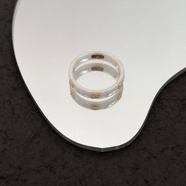 18K Double G Icon White Zirconia Ring - 图片 6