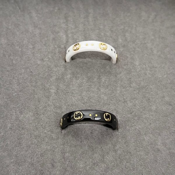 18K Double G Icon White Zirconia Ring - 图片 4