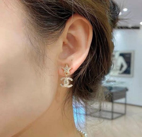 18K CC Star Diamond Earrings - 图片 3