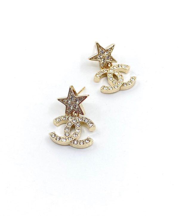 18K CC Star Diamond Earrings - 图片 5